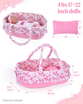 BABESIDE bassinet padded handles enable comfortable doll carrying.