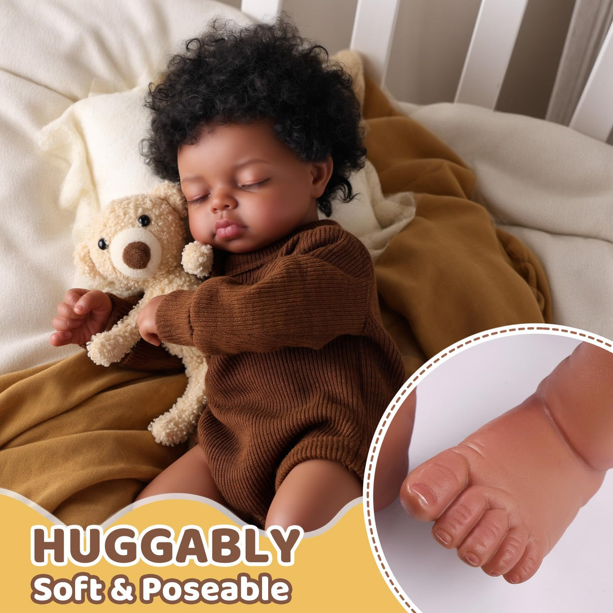 BABESIDE 17-inch newborn doll ideal for tea parties and family storytelling