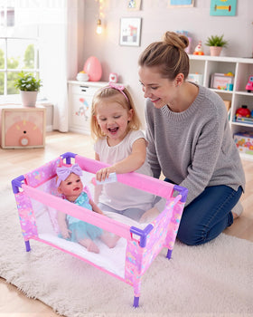 BABESIDE breathable mesh sides promote airflow during doll play.