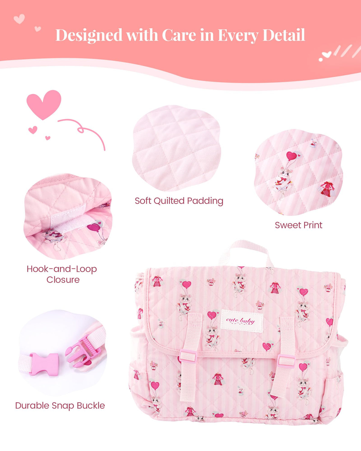 BABESIDE changing pad provides a clean, comfy space for doll care