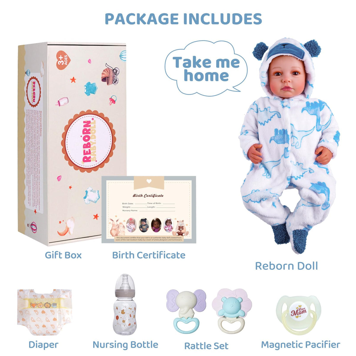 Durable soft vinyl and cloth materials in the BABESIDE doll for easy cleaning