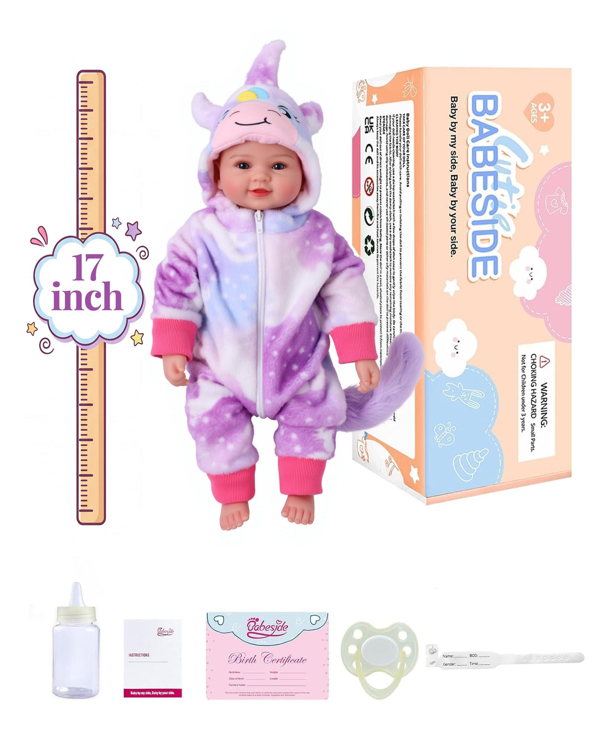 BABESIDE cuddly doll in arms ideal for comforting roleplay moments