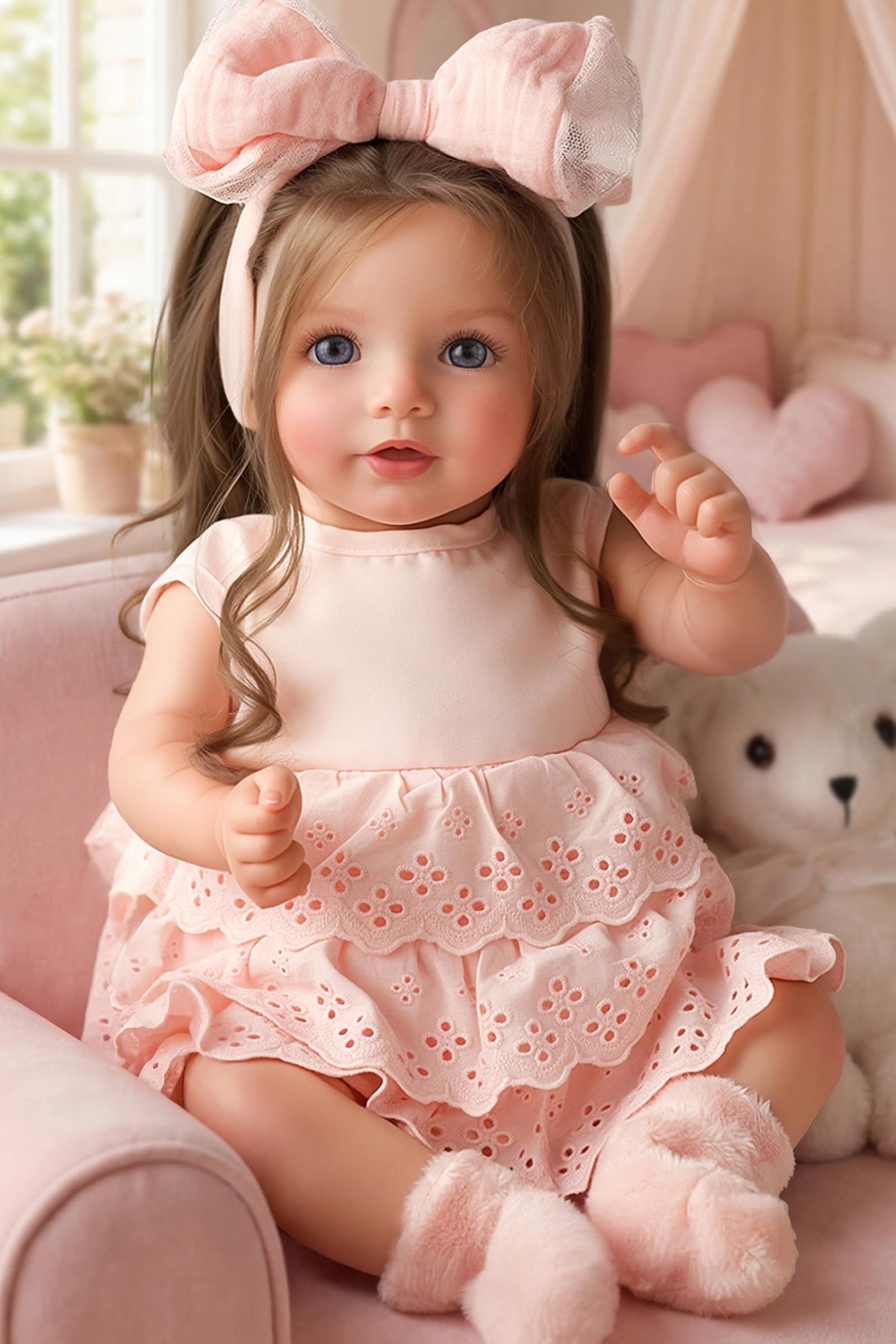 BABESIDE Dara 20inch doll face with blue eyes for imaginative play.