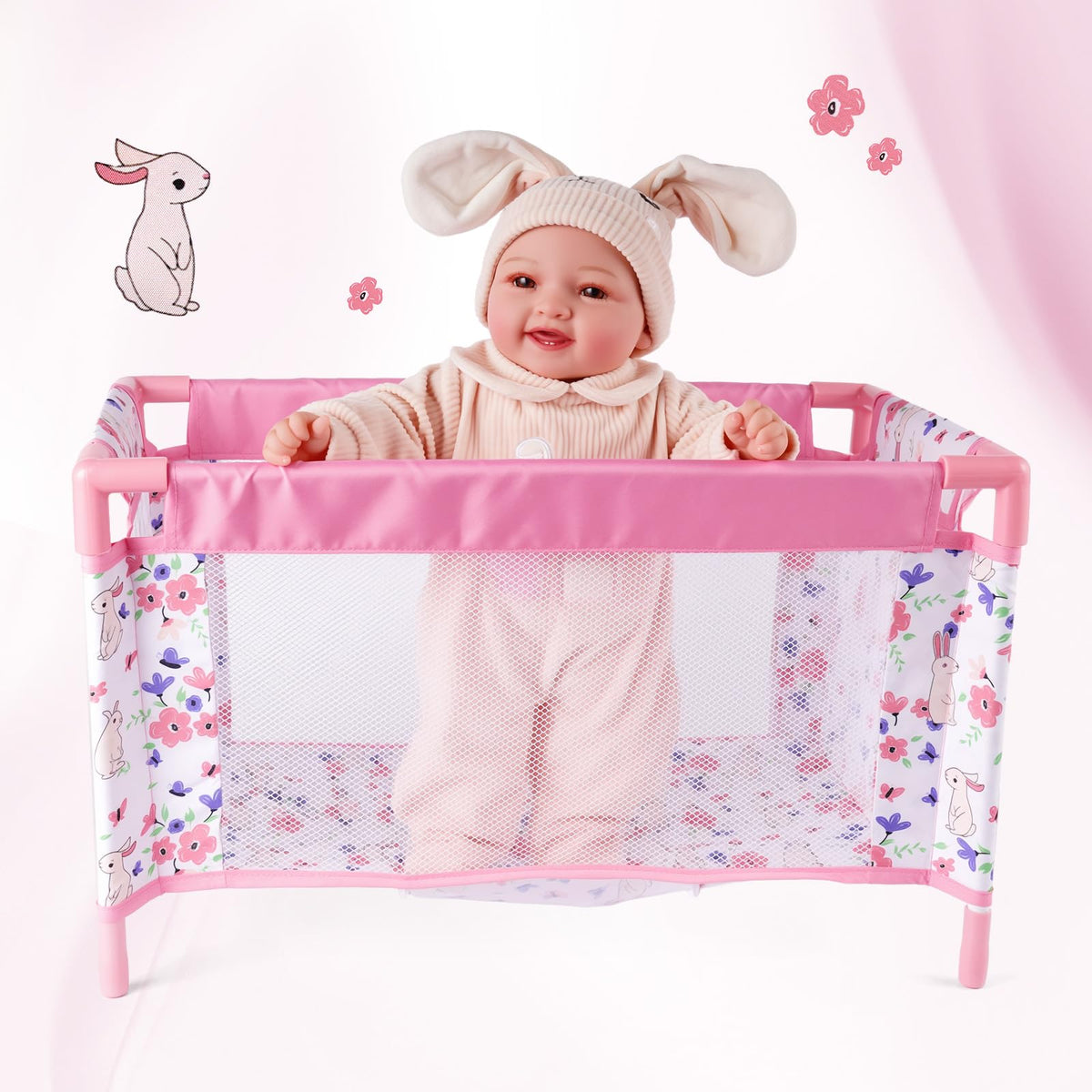 BABESIDE doll bed sized for 18–20 inch dolls promotes imaginative caretaking.