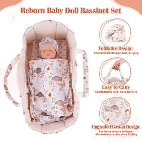 BABESIDE doll bedding set with animal print for cozy play