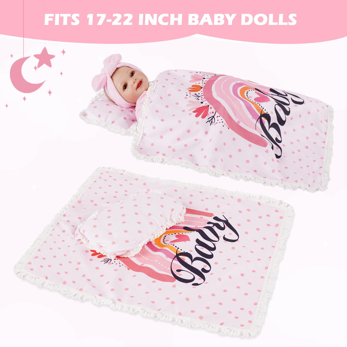 Soft BABESIDE doll blanket providing warmth during pretend care routines