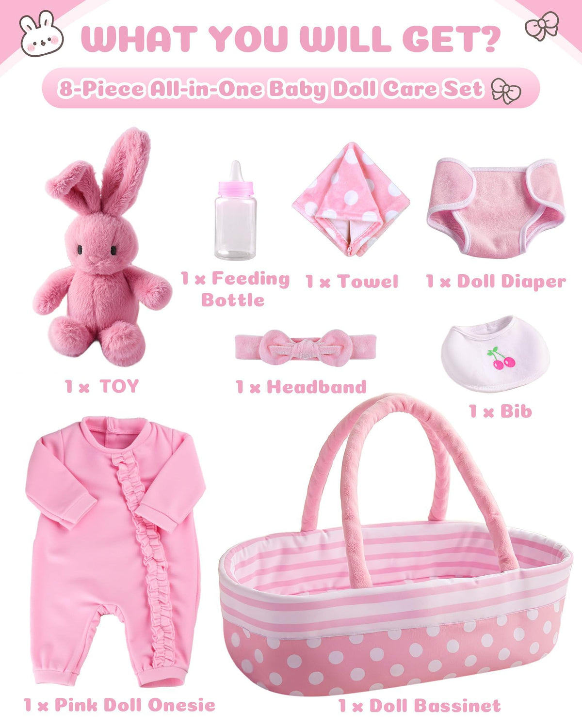 BABESIDE doll bodysuit for 17-22 inch dolls, easy dressing and play.