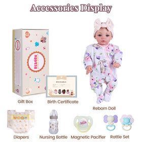BABESIDE bottle, diaper, and birth certificate complete gift set