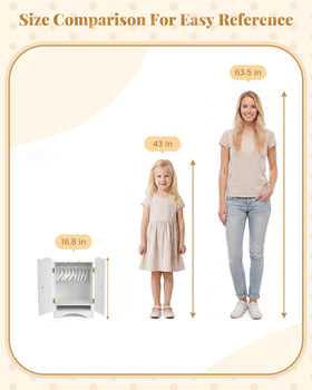 BABESIDE 16.8 inch tall wardrobe fits 12-16 inch dolls.