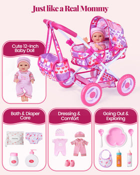 BABESIDE doll clothes set encourages creative styling and dress-up play.