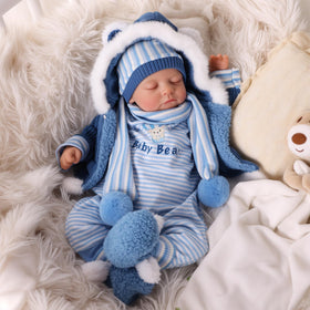 BABESIDE doll hair detail with lashes for lifelike newborn play.