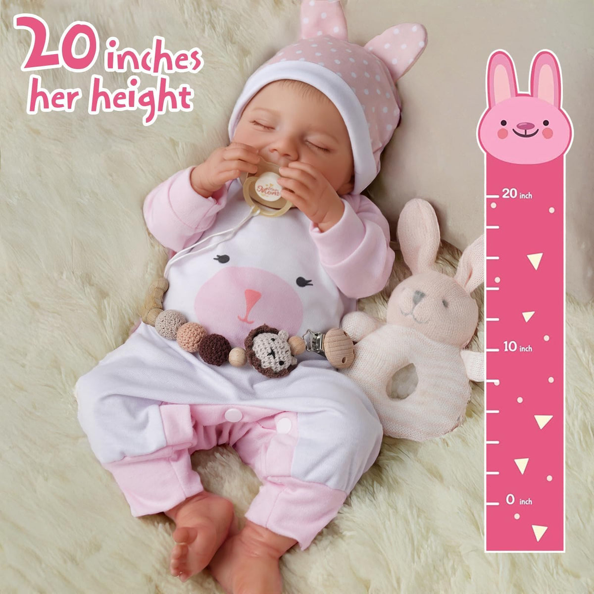 Babeside doll nails half-moon detail for authentic baby look.