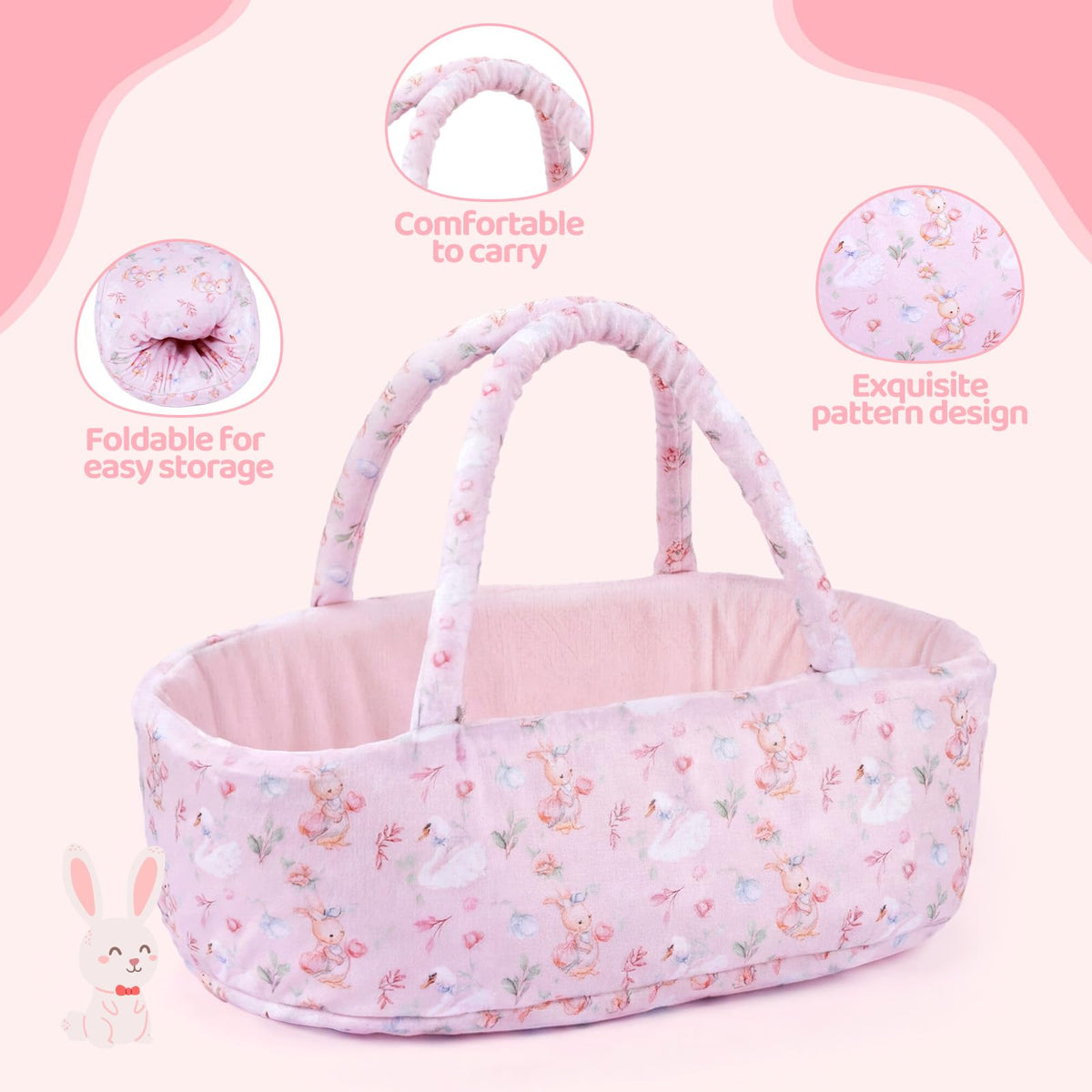BABESIDE feeding bottle included for interactive pretend feeding