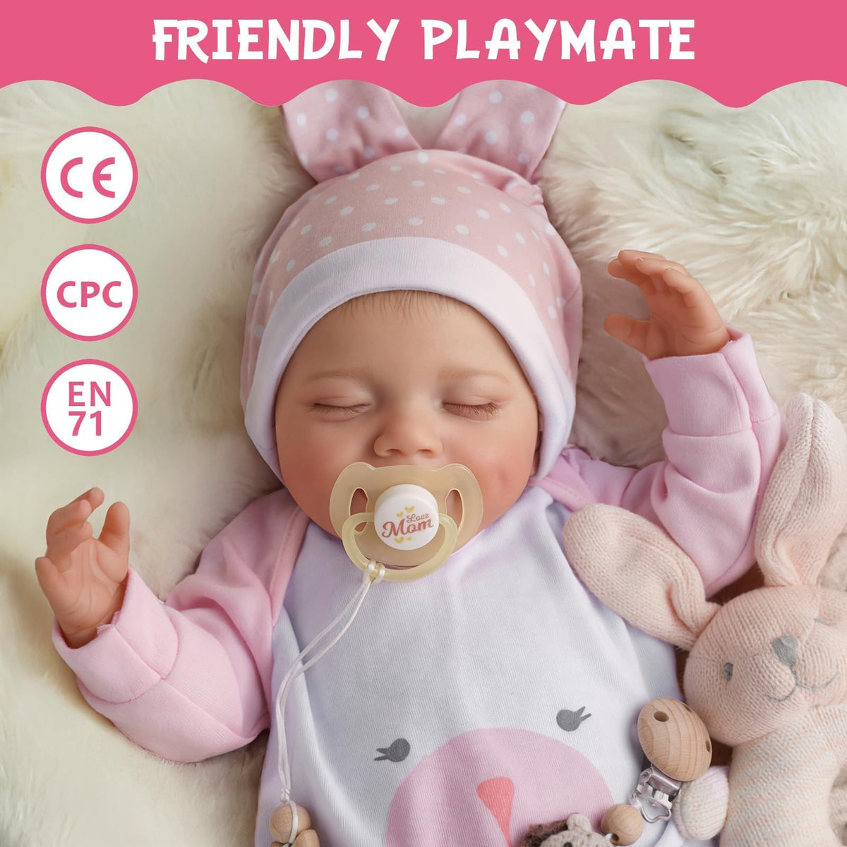 Babeside doll with poseable limbs supports natural posing and play.