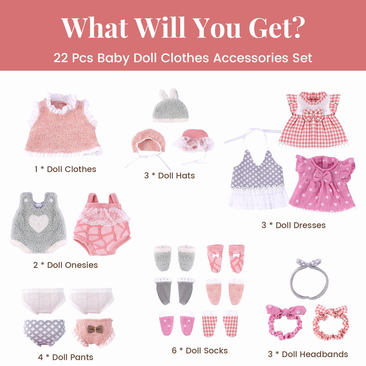 BABESIDE doll clothes playset provides versatile outfits for any scene.