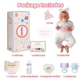 Babeside doll size fits newborn clothes and accessories for easy dressing.