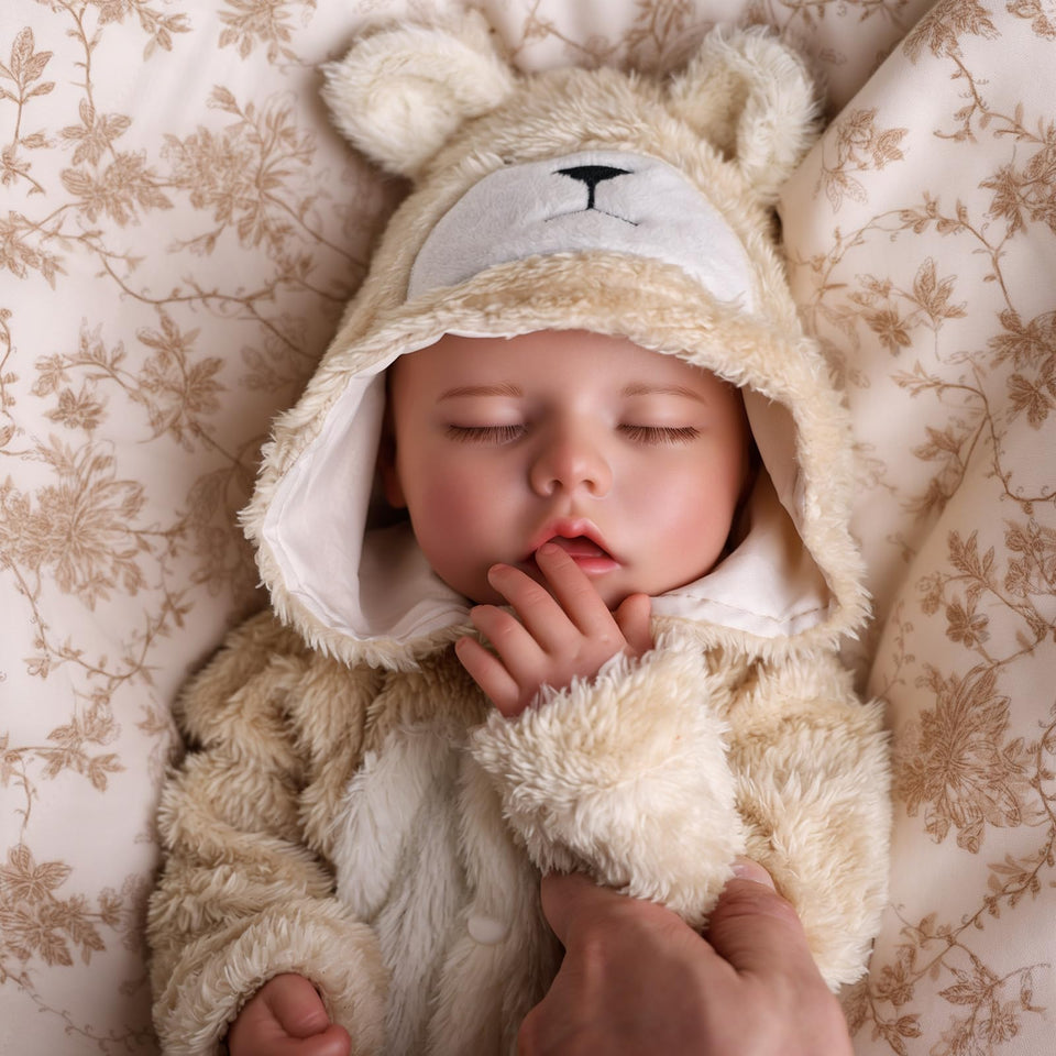 BABESIDE drink-wet-doll-17in bear outfit for interactive feeding and potty practice