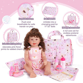 BABESIDE floral-design diaper bag highlighting pretty details for play