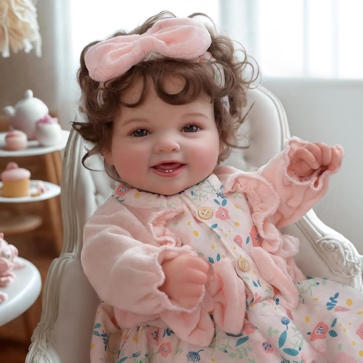 BABESIDE lifelike doll face closeup showing detailed skin tone for authentic pretend play