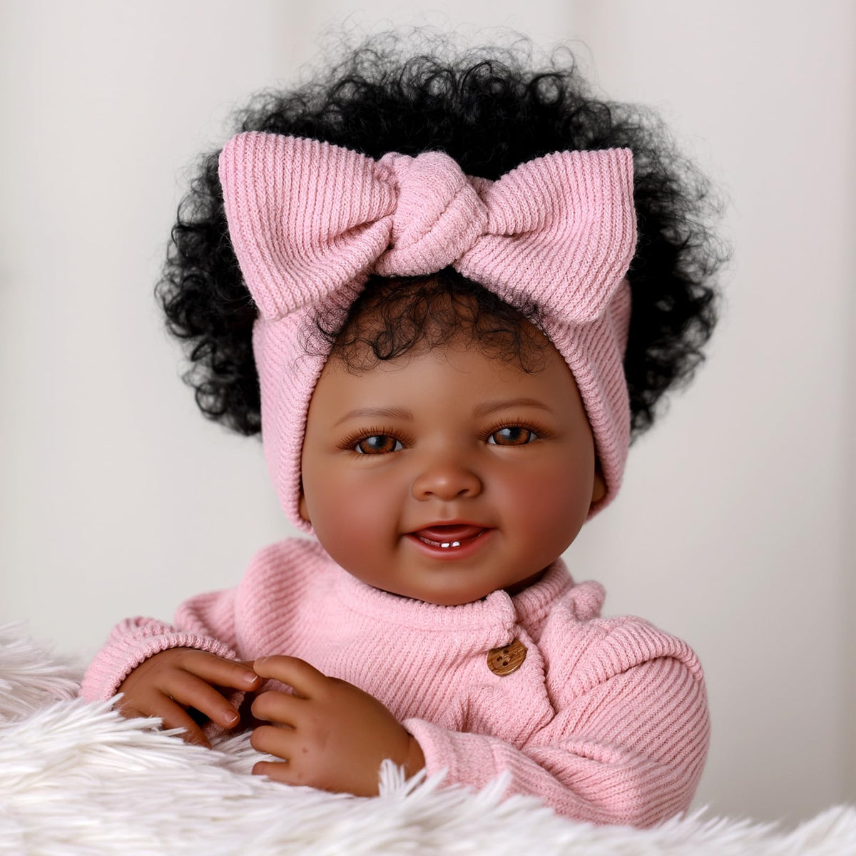 BABESIDE lifelike doll face close-up with hand-painted details for realism.