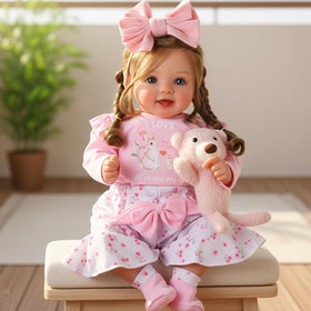 BABESIDE Dara 20-inch silky brown hair doll for styling and nurture play