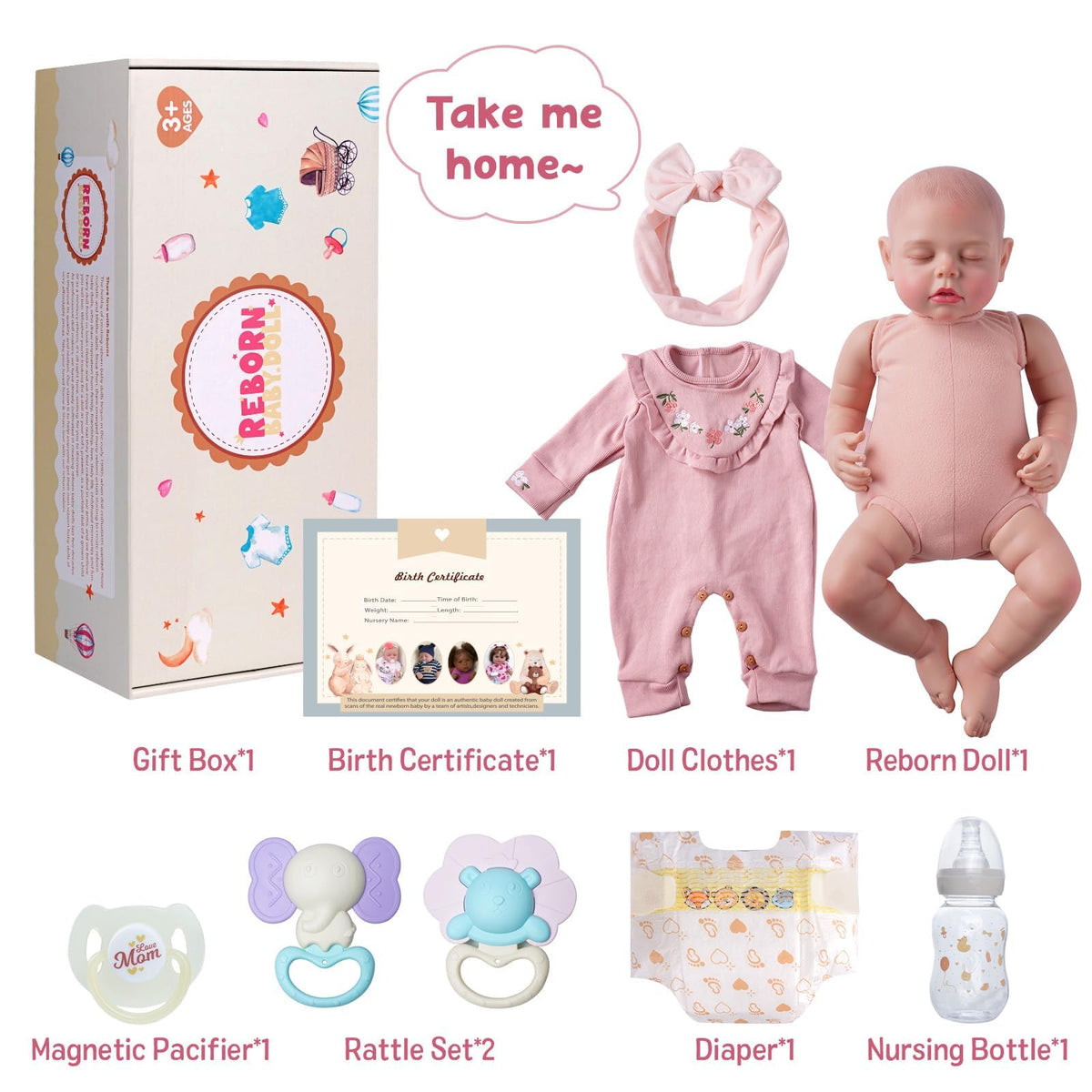 BABESIDE lifelike reborn baby doll with soft cloth body ideal for cuddling.