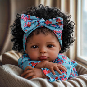 BABESIDE lifelike reborn black girl face shows realistic features for imaginative play