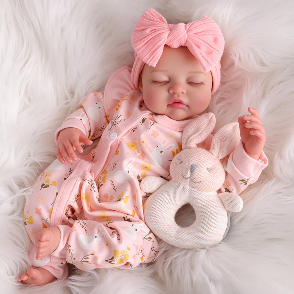 BABESIDE lifelike reborn doll sleeping face for soothing real-life cuddle play
