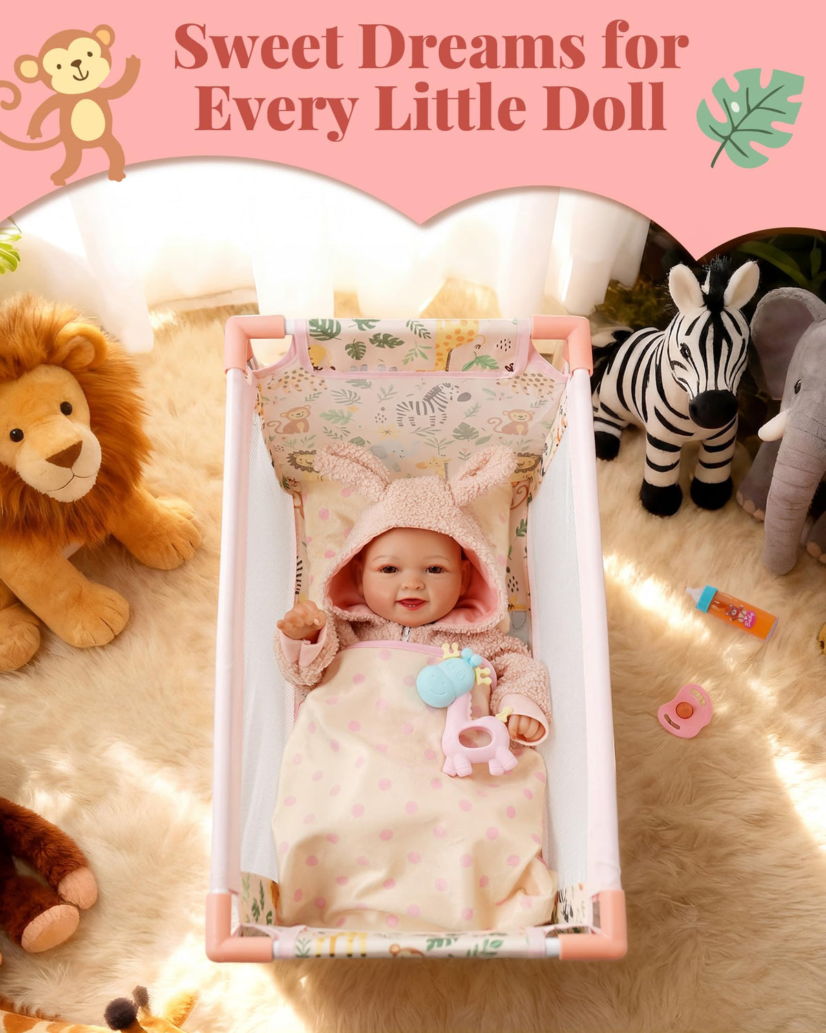 BABESIDE Baby Doll Bottle for interactive feeding pretend play