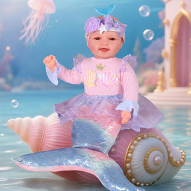 Babeside Mermaid Doll 15inch birth certificate invites milestone storytelling.