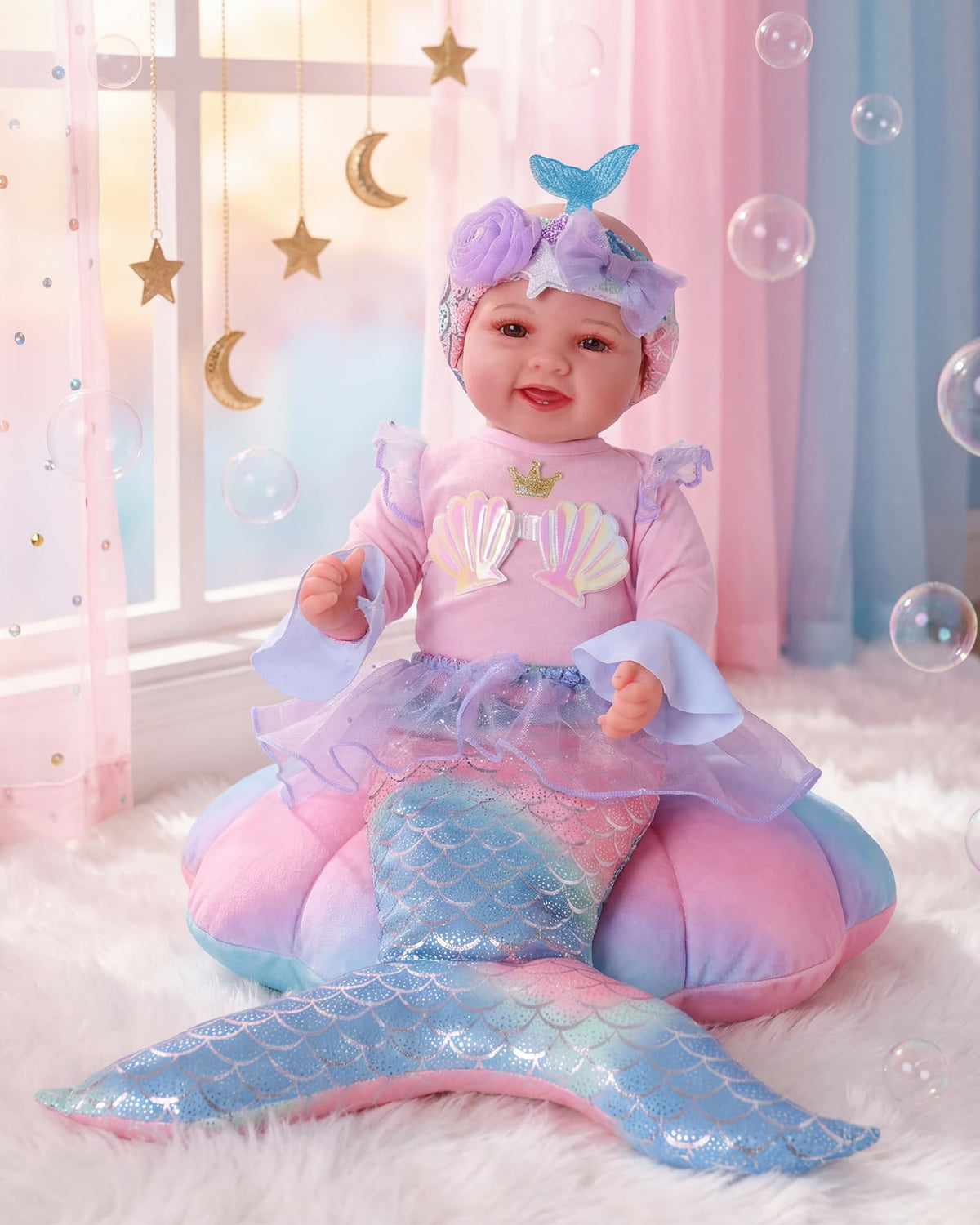 Babeside Mermaid Doll 15inch lifelike face invites imaginative playtime.