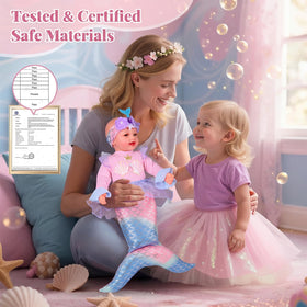 Babeside Mermaid Doll 15inch lifelike face fosters emotional connection.