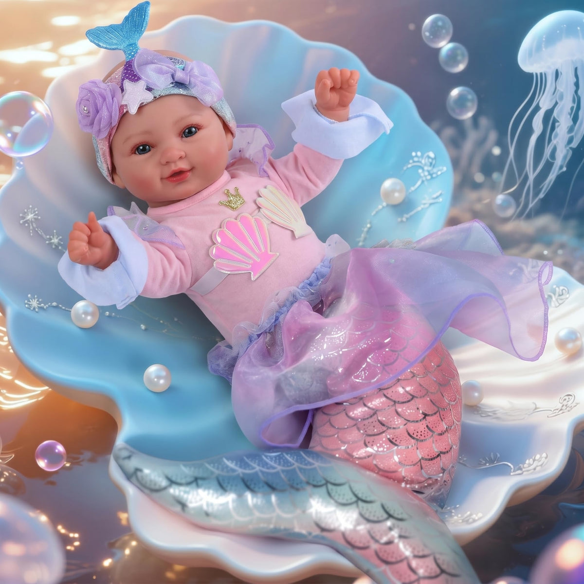 BABESIDE Mermaid Doll tail outfit inspires imaginative play and dress-up.