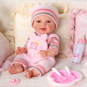 BABESIDE Mia real baby doll face close-up for lifelike pretend play.
