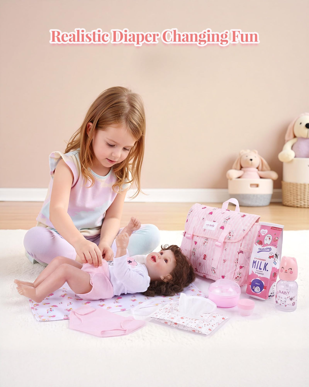 BABESIDE milk carton accessory adds realistic feeding visuals during play