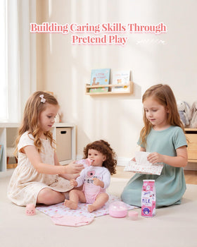 BABESIDE powder puff with case enables gentle pretend grooming