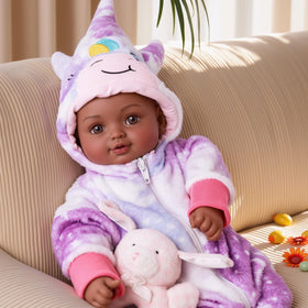 BABESIDE doll features lifelike eyelashes and rosy cheeks for imaginative play.