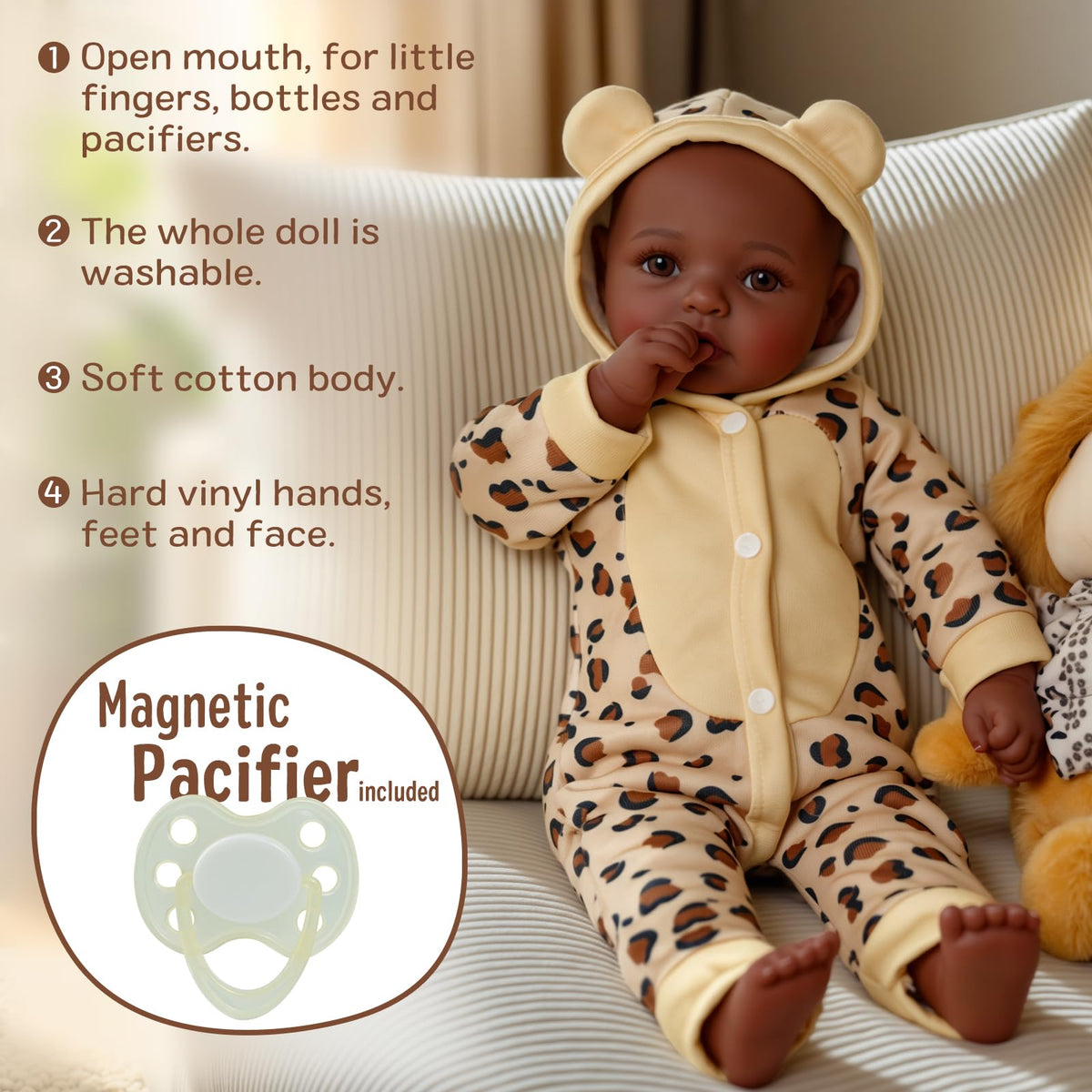 BABESIDE realistic newborn wrinkles on hands and feet for authenticity