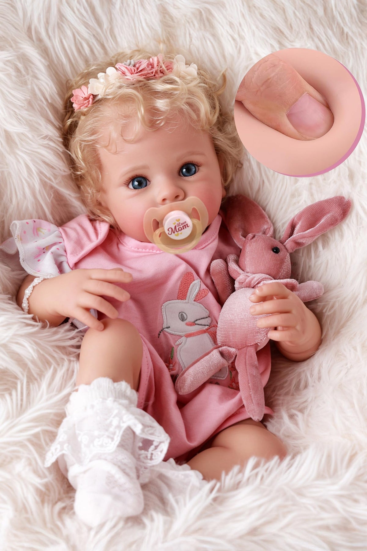 BABESIDE Reborn doll 17-inch soft body for comforting cuddles and imaginative play.