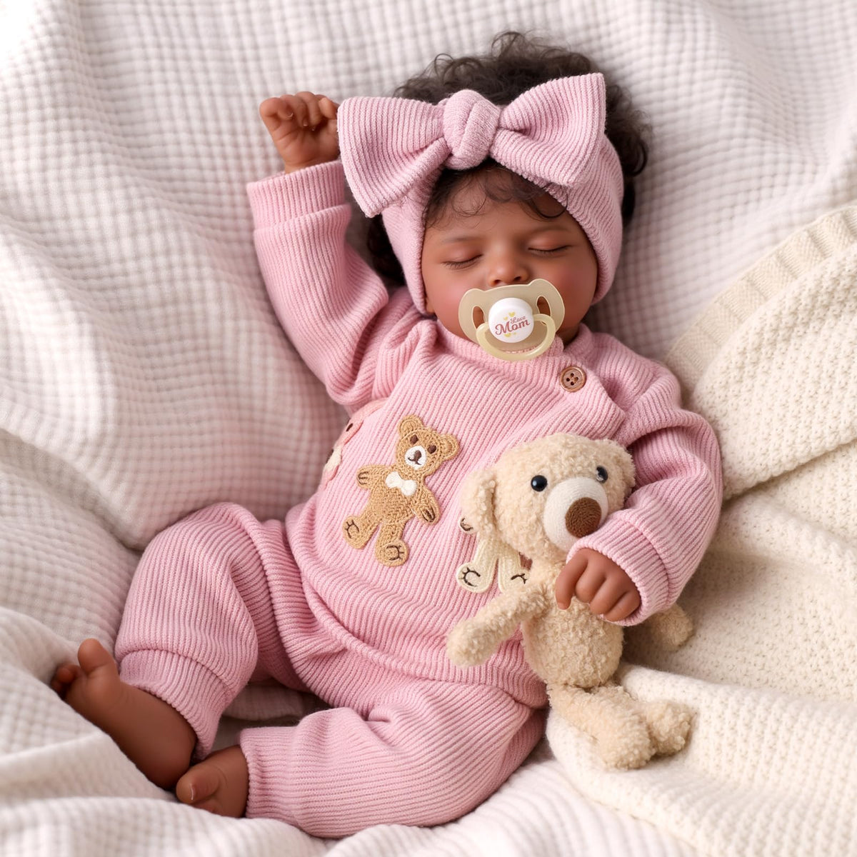 BABESIDE Reborn doll face detail with lifelike features for realistic pretend play.