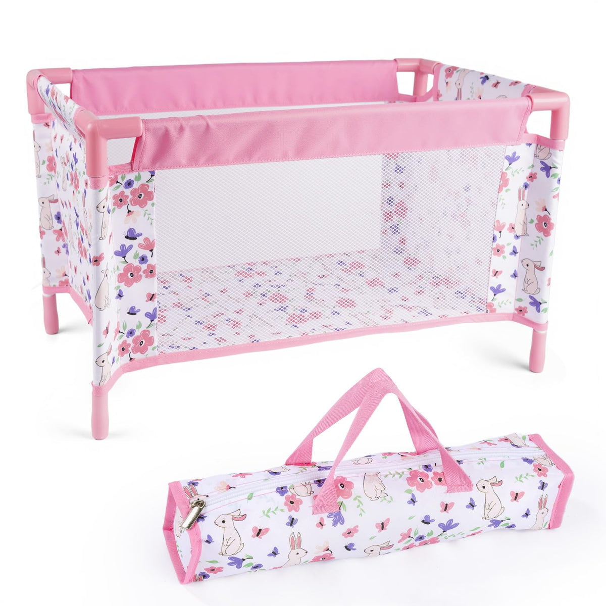 BABESIDE Reborn doll crib assembled for quick playtime setup and tidy storage.