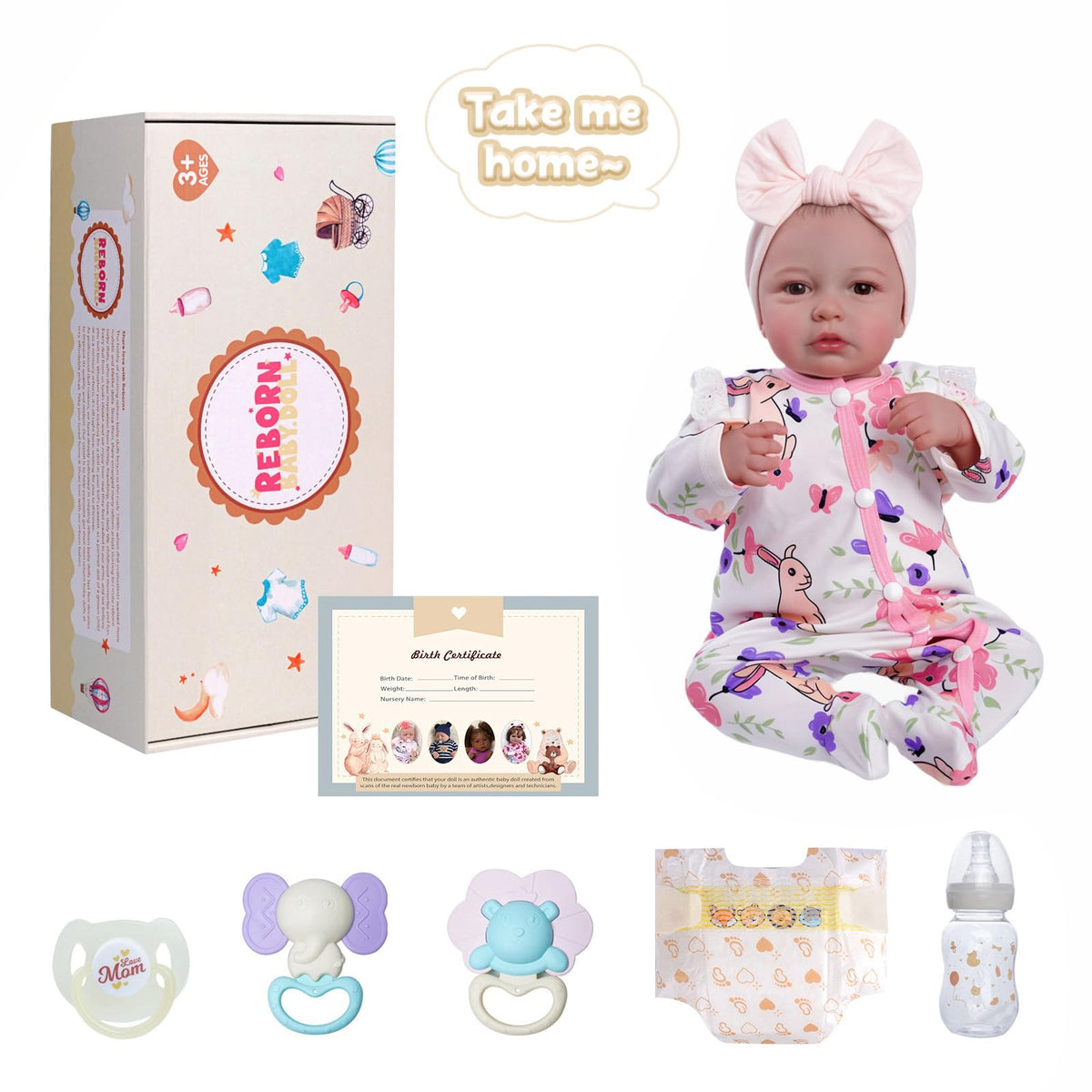 BABESIDE Reborn doll detailed fingers and toes enhance lifelike detail during play.