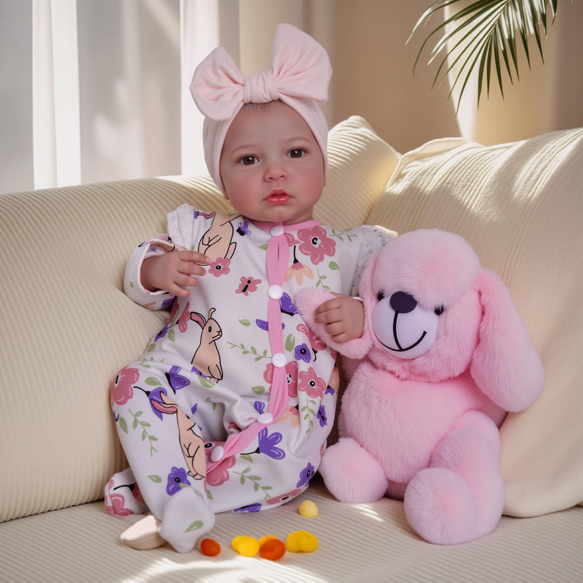 BABESIDE Reborn doll realistic face closeup highlights lifelike features for nurturing roleplay.