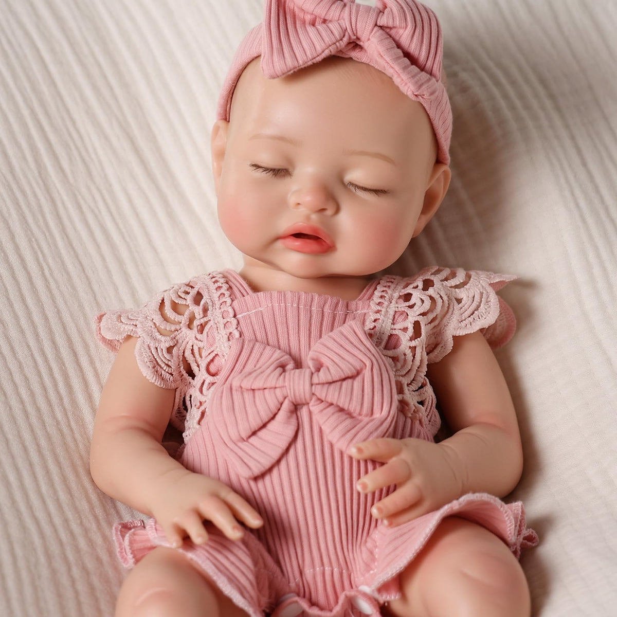 BABESIDE Reborn silicone full-body 16-inch sleeping girl doll for gentle pretend care