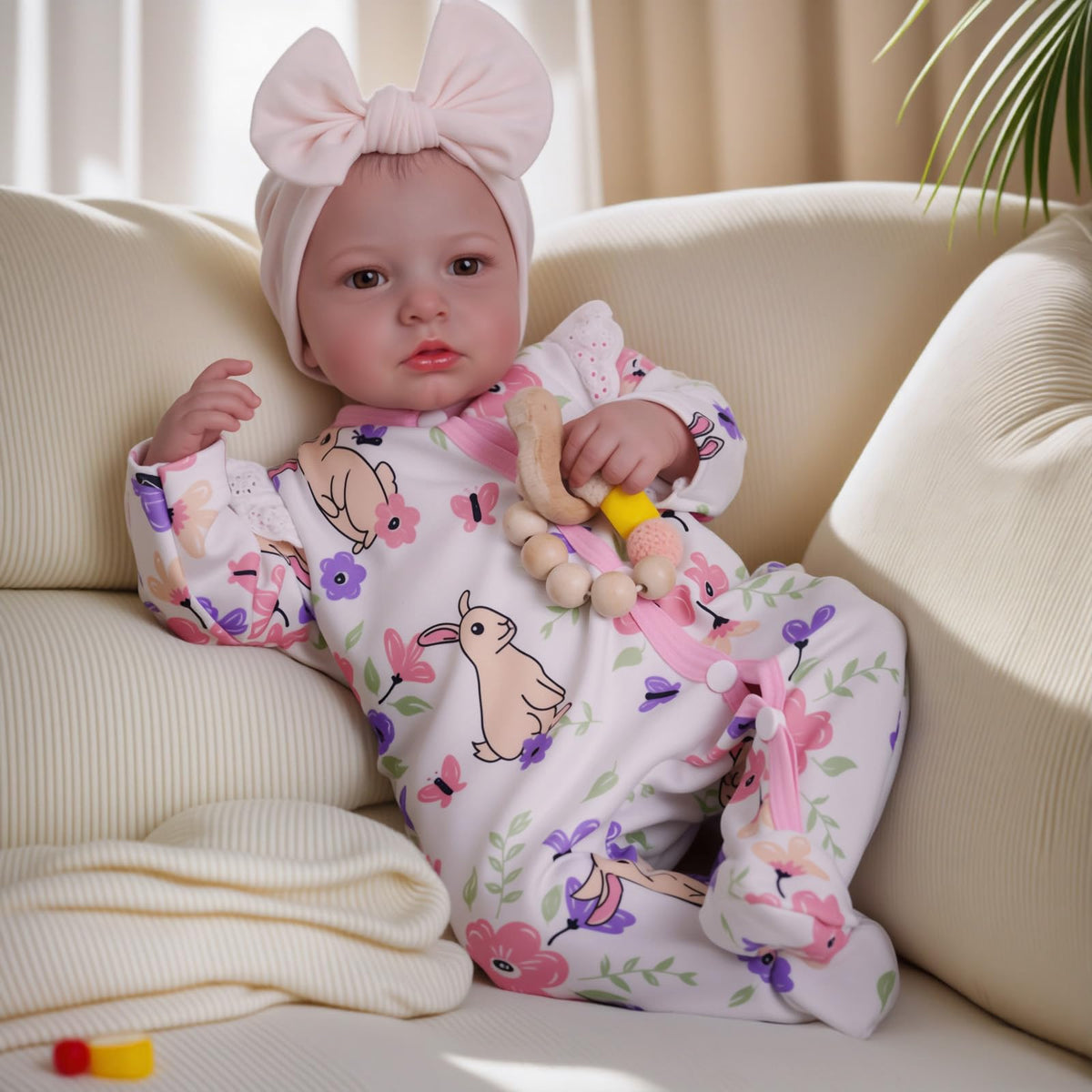 BABESIDE Reborn doll soft vinyl skin provides gentle tactile feel for cuddling.