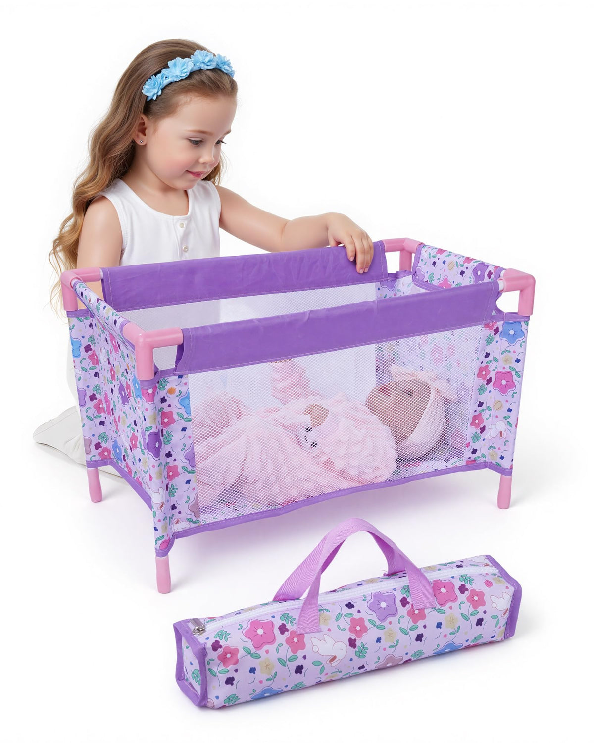BABESIDE reborn-doll accessory bed for creative displays (bedding not included).