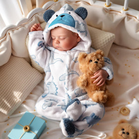 Babeside Reborn Boy Doll showing soft vinyl body for cuddly tactile feel.
