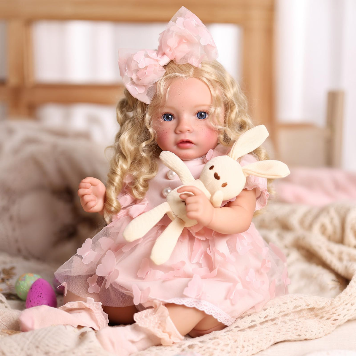 BABESIDE Reborn doll girl with freckles for imaginative play