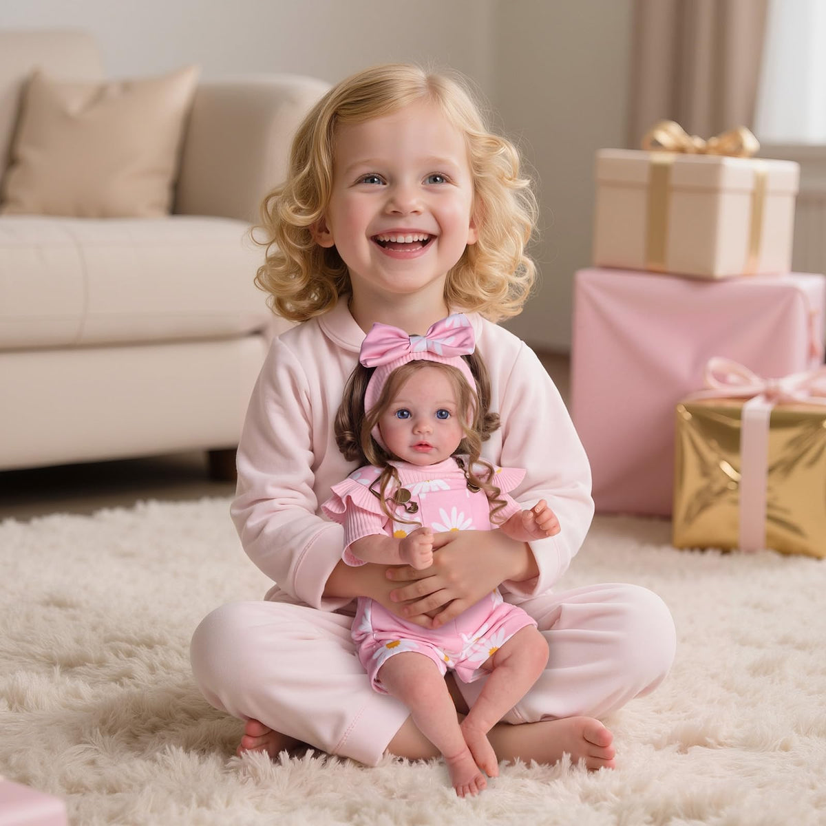 BABESIDE Reborn doll with soft cloth body invites gentle hugs.