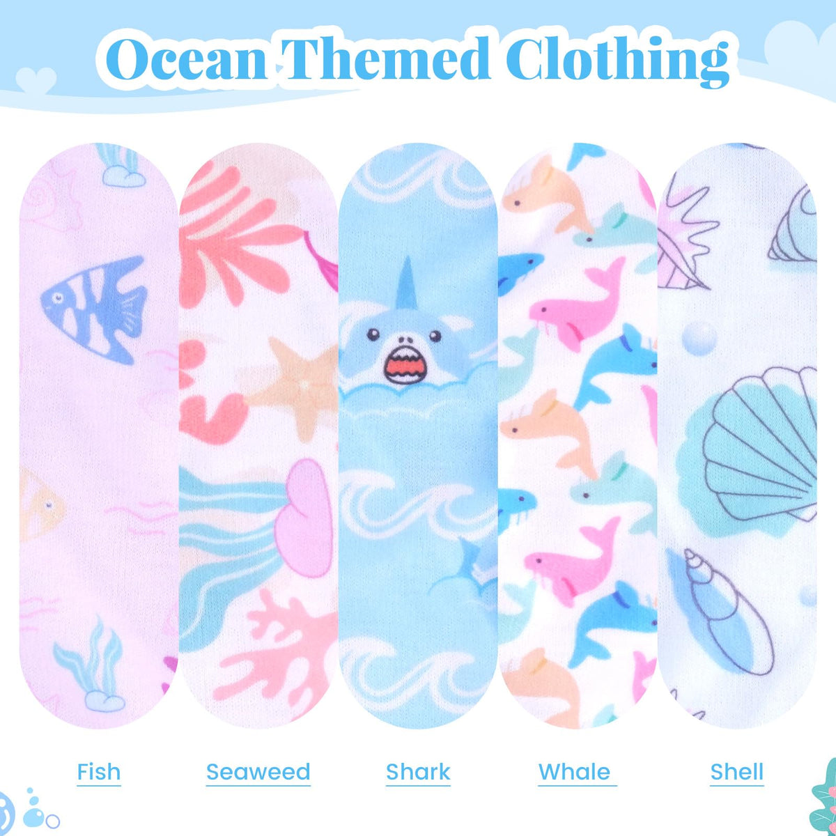 BABESIDE seaweed-pattern doll clothes with ocean-inspired style and easy care